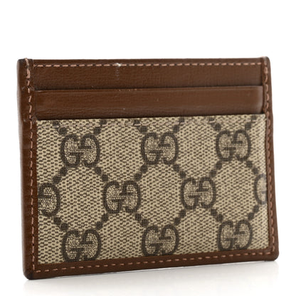 Gucci GG Supreme Monogram Azalea Calfskin Retro Interlocking G Card Holder Beige Ebony Brown Sugar 3 of 6