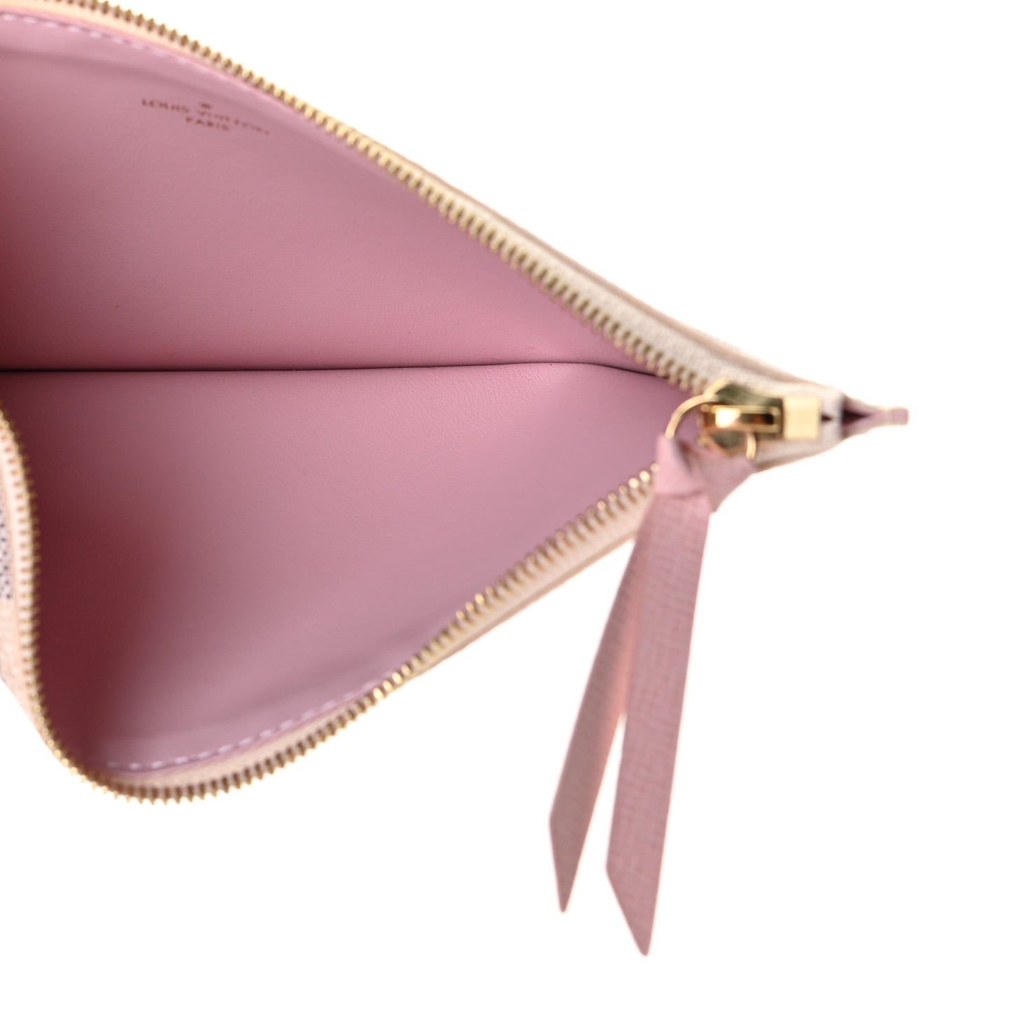 Damier Azur Felicie Chain Wallet Zippered Insert Rose Ballerine