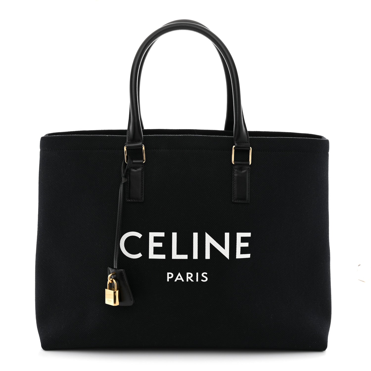 Celine Canvas Calfskin Horizontal Cabas Black 1 of 11