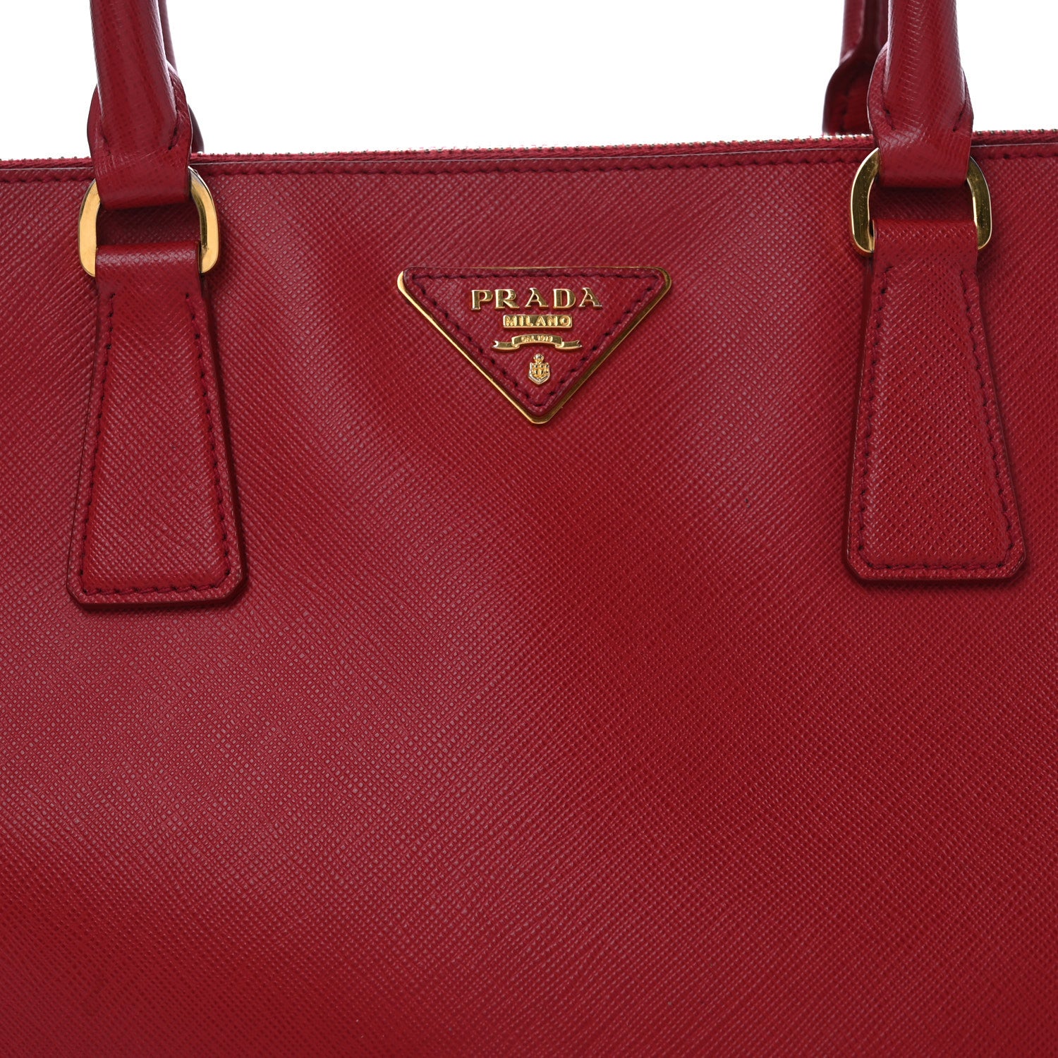 Prada Saffiano Medium Galleria Double Zip Tote Fuoco 7 of 9