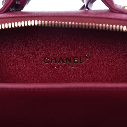 Chanel Caviar Quilted Small CC Filigree Vanity Case Burgundy 8 of 11