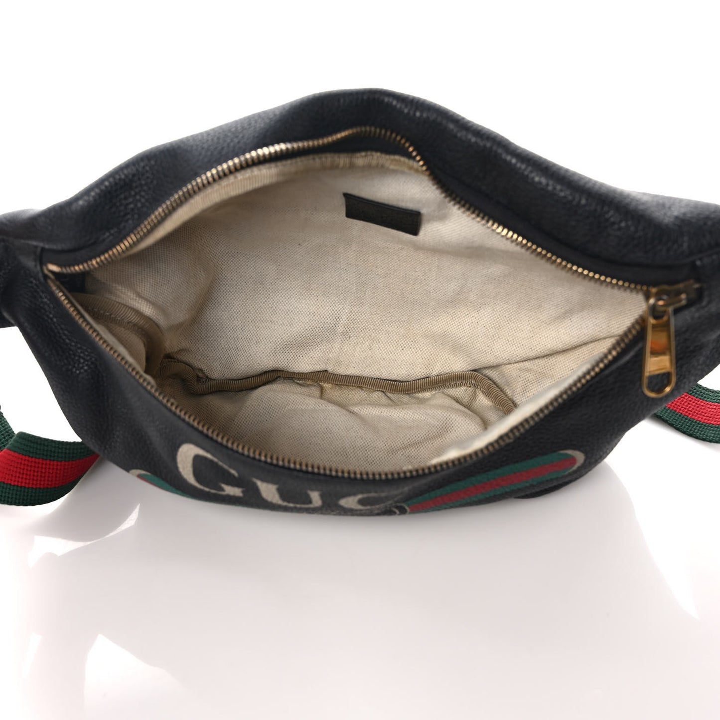 Grained Calfskin Logo Belt Bag Black