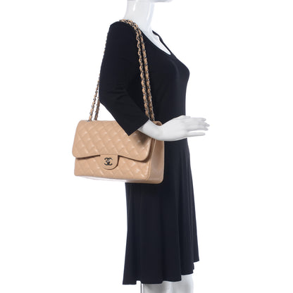 Chanel Caviar Quilted Jumbo Double Flap Beige Clair 2 of 10