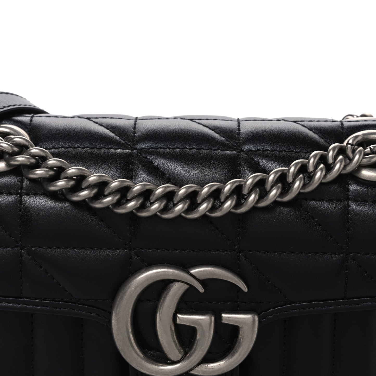 Calfskin Matelasse Aria Mini GG Marmont Shoulder Bag Black Black