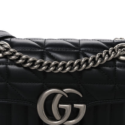 Gucci Calfskin Matelasse Aria Mini GG Marmont Shoulder Bag Black Black 8 of 10