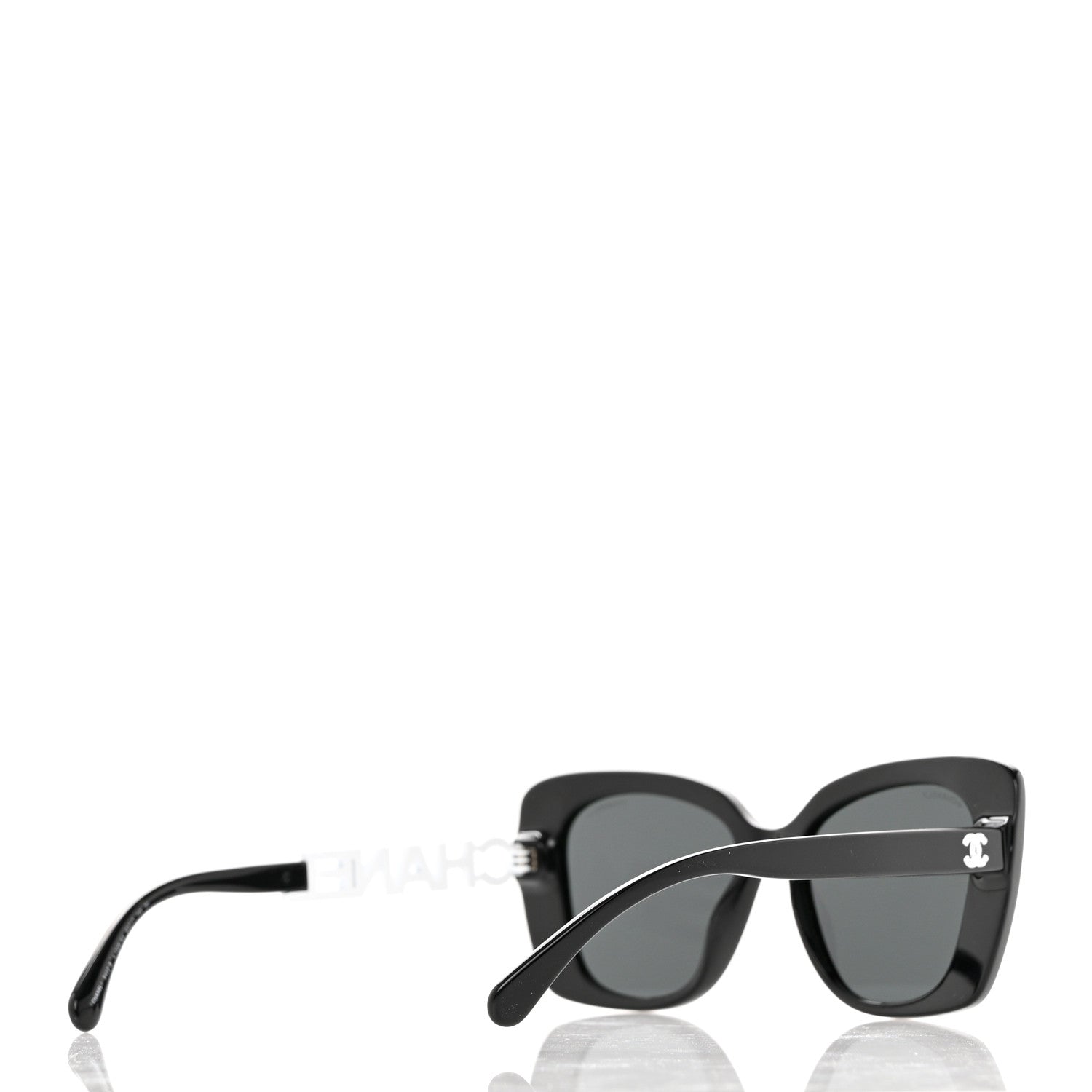 Chanel Acetate Strass Square Sunglasses 5422-B-A Black White 4 of 7