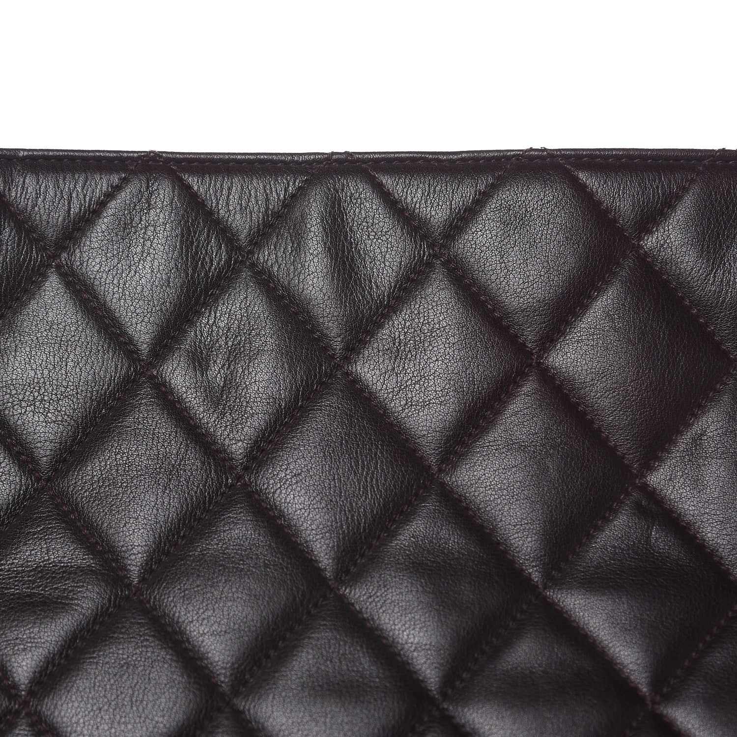 Chanel Lambskin Quilted Shopping Tote Dark Brown 11 of 15