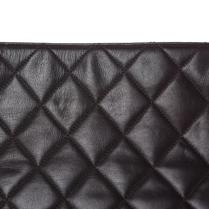 Chanel Lambskin Quilted Shopping Tote Dark Brown 11 of 15