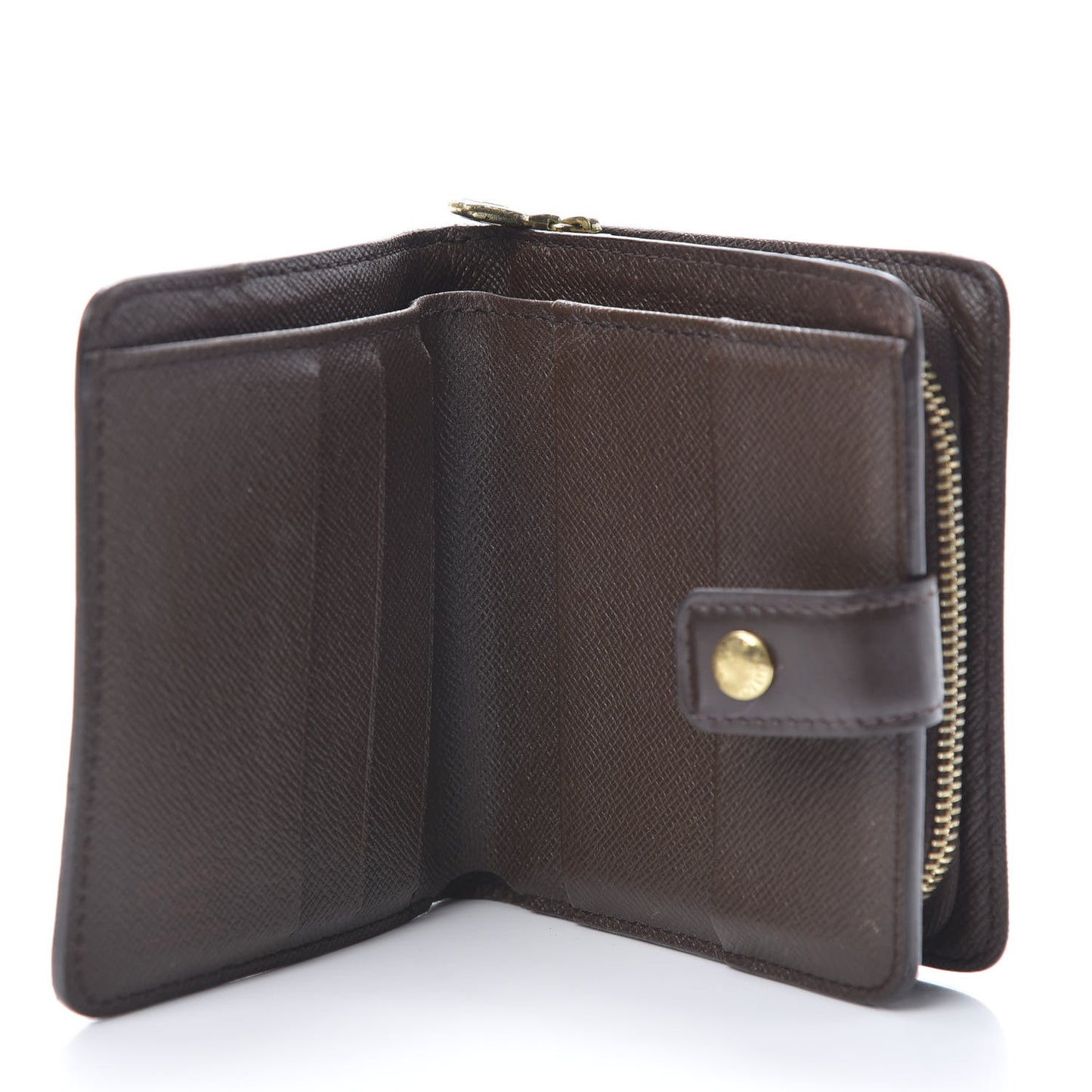 Damier Ebene Zippe Zipped Compact Wallet