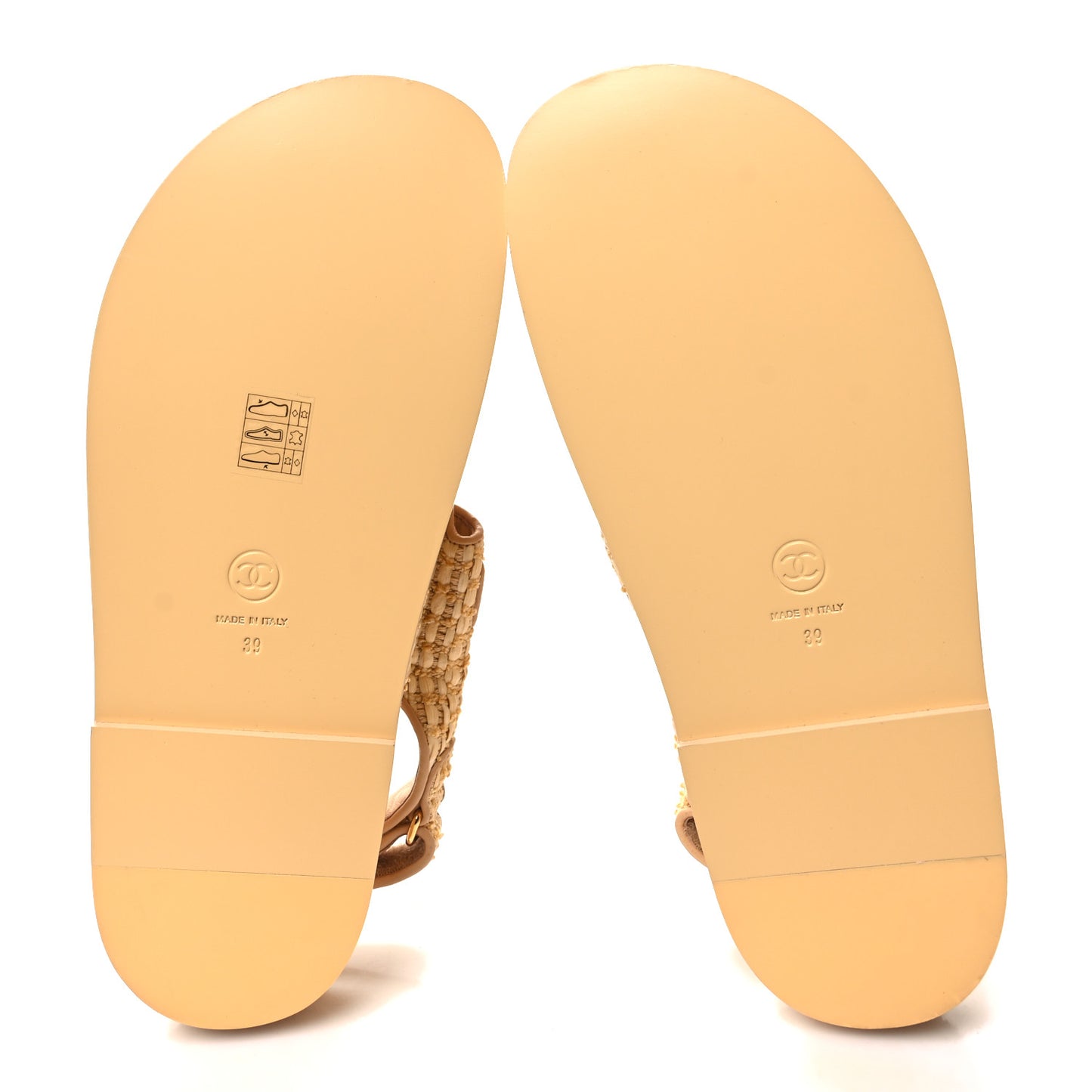 Braided Fabric Velcro Dad Sandals 39 Beige