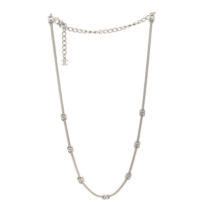 Chanel Metal CC Short Chain Necklace Silver 2 of 5