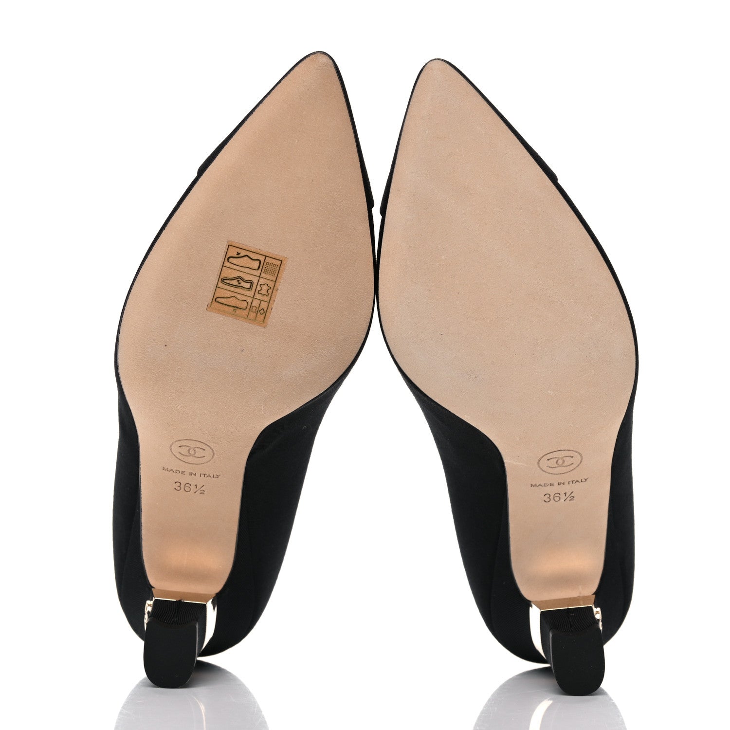 Chanel Grosgrain Cap Toe CC Pumps 36.5 Black 5 of 9