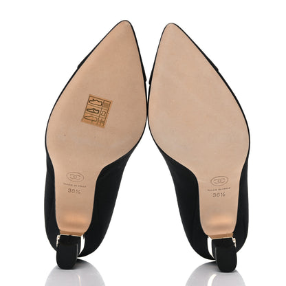 Chanel Grosgrain Cap Toe CC Pumps 36.5 Black 5 of 9
