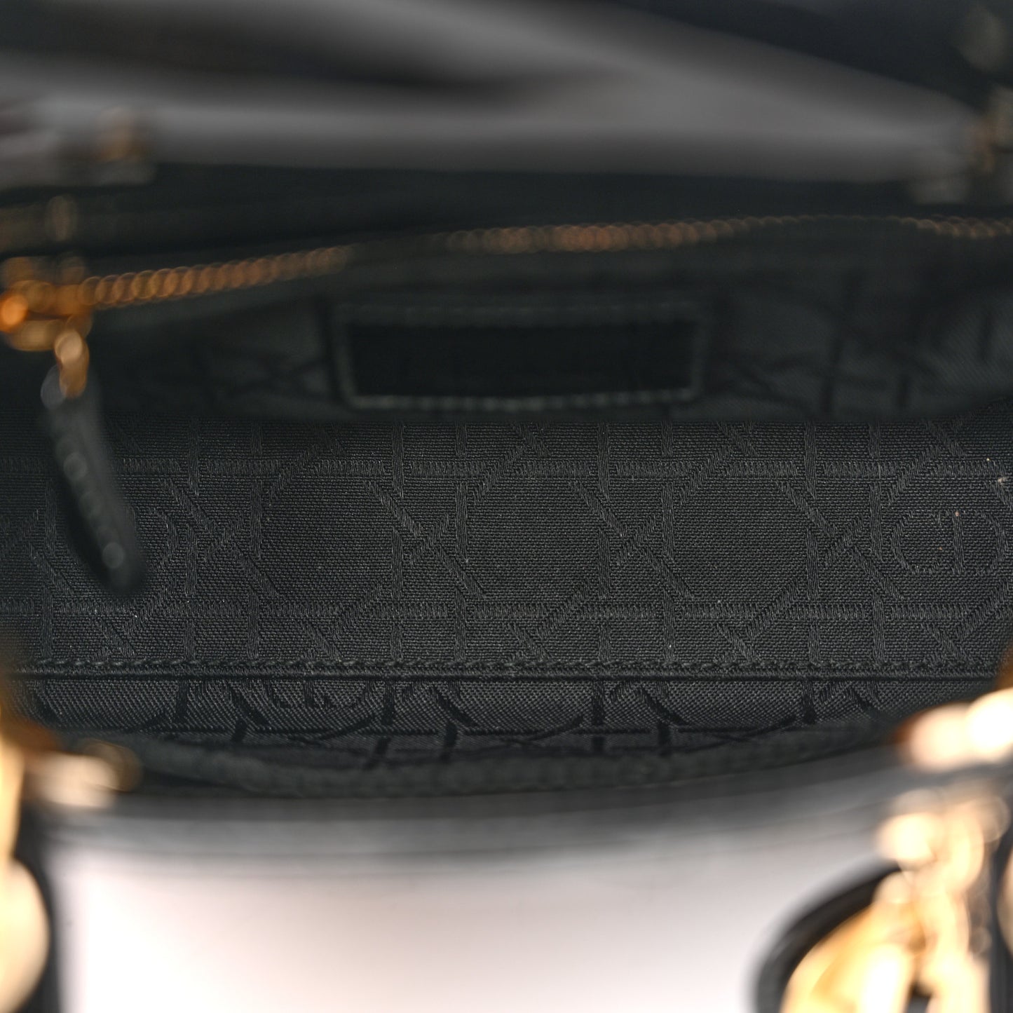 Patent Cannage Mini Lady Dior Black
