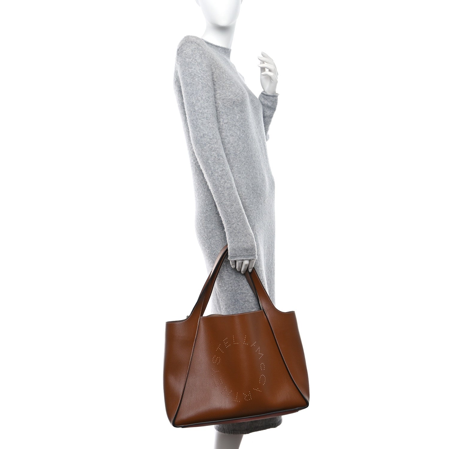 Stella McCartney Eco Alter Nappa East West Perforated Tote Brown 2 of 9