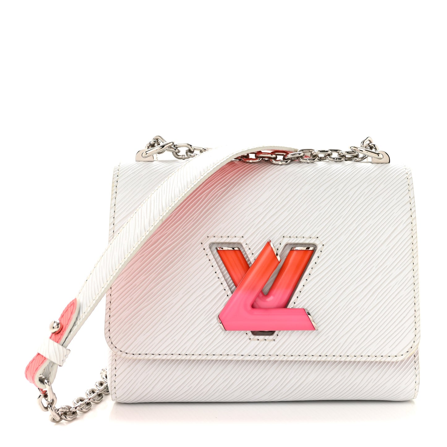 Epi Twist Braided Strap Shoulder Bag PM White PInk