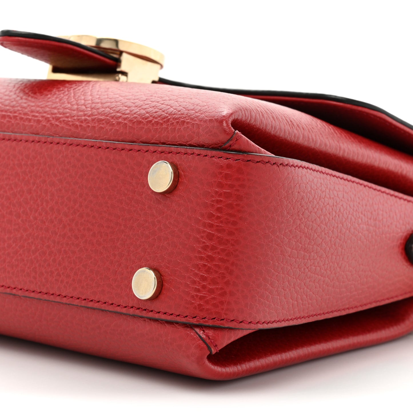 Dollar Calfskin Interlocking G Top Handle Shoulder Bag Red