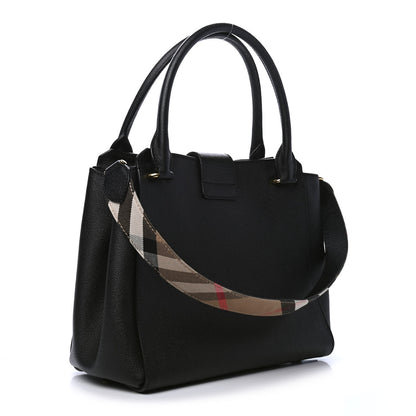 Burberry Soft Grain Calfskin Medium Buckle Tote Black 2 of 5