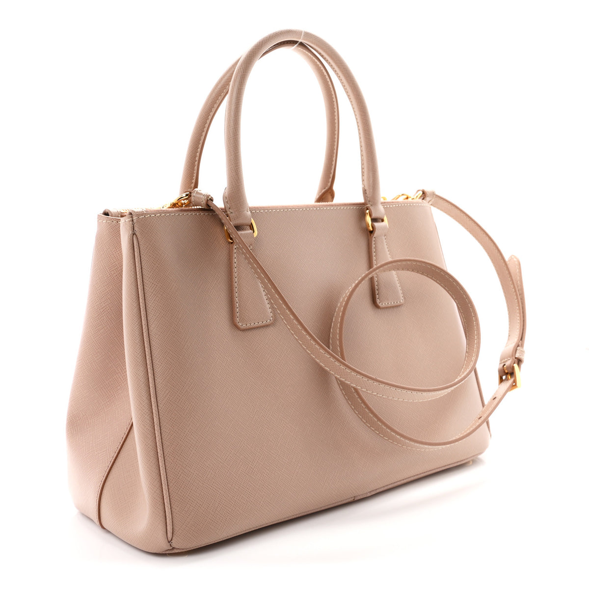 Saffiano Lux Small Galleria Double Zip Tote Cammeo