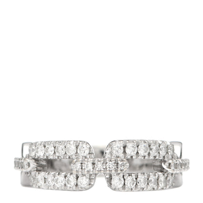 Damiani 18K White Gold Diamond Segnaletici Link Band Ring 54 7 1 of 5