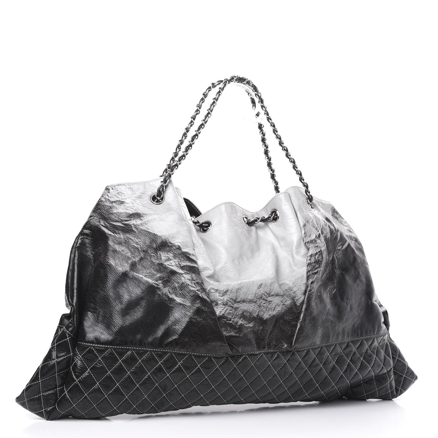 Chanel Vinyl Quilted Melrose Degrade Tote Black 3 of 12