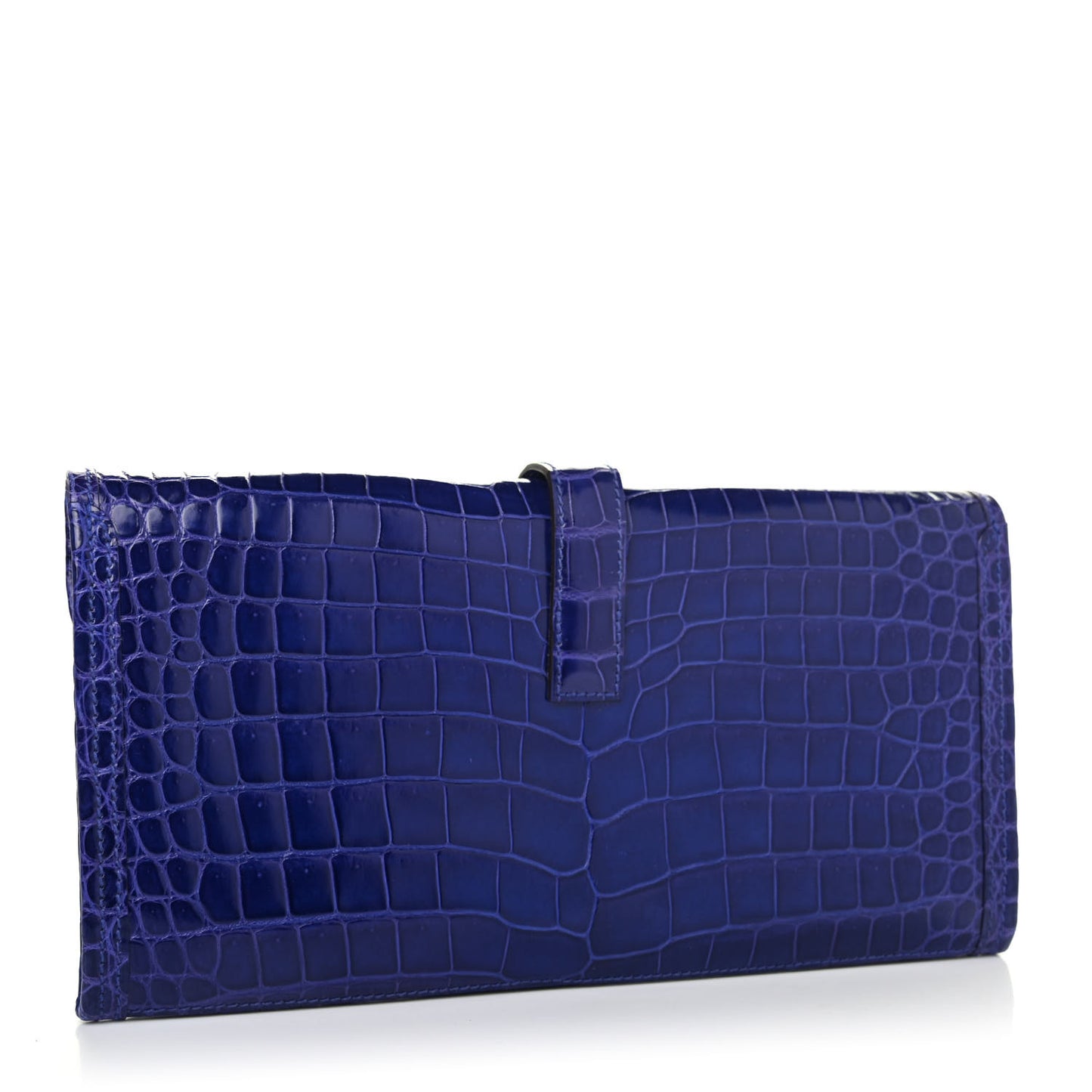 Shiny Porosus Crocodile Jige Elan 29 Clutch Bleu Electrique