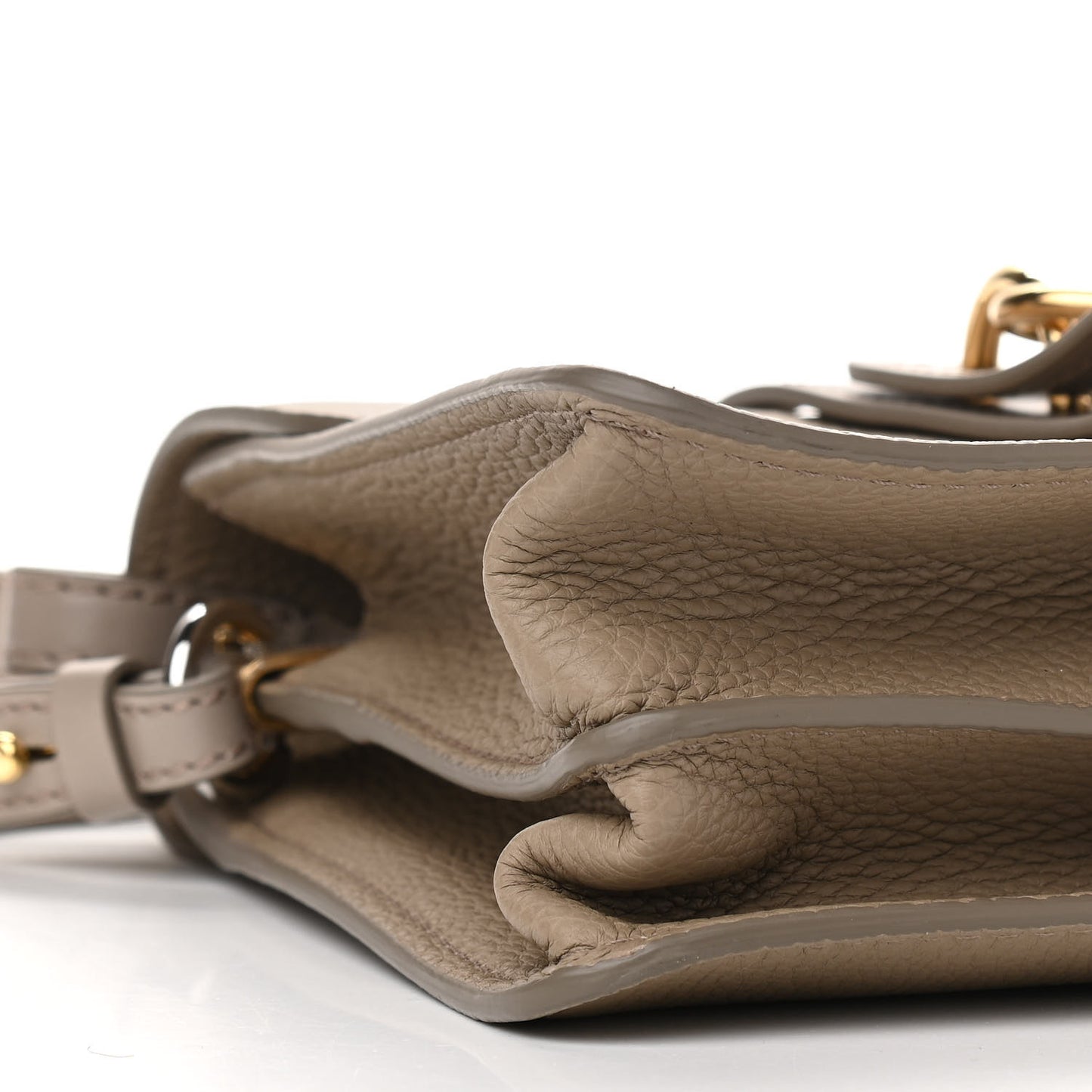 Shiny Grained Calfskin Small Aby Day Shoulder Bag Motty Grey