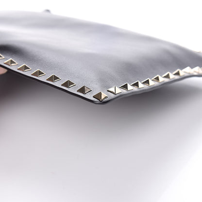 Valentino Garavani Vitello Large Rockstud Zip Pouch Black 8 of 11
