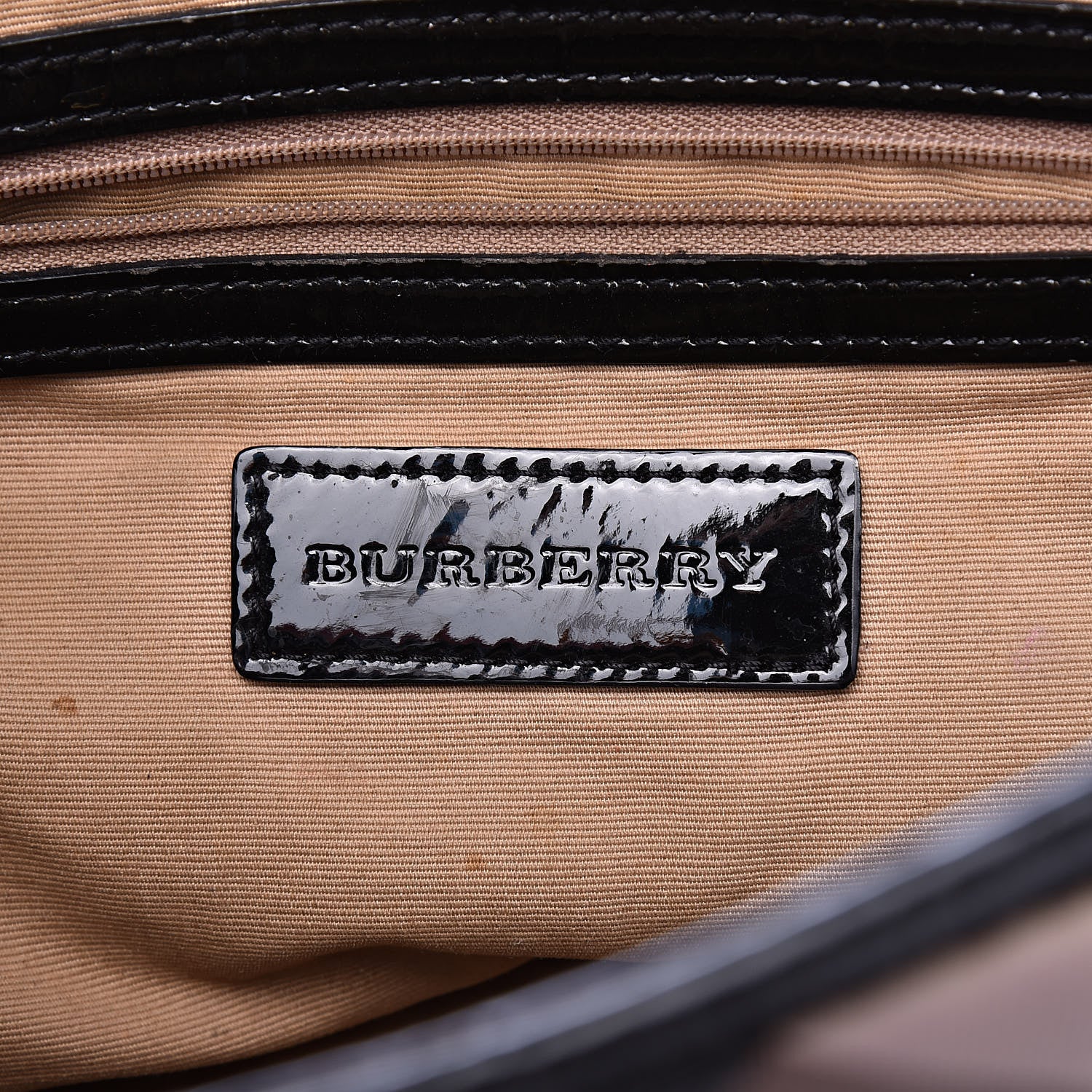 Burberry Patent Trim Nova Check Shopper Tote Black 6 of 23