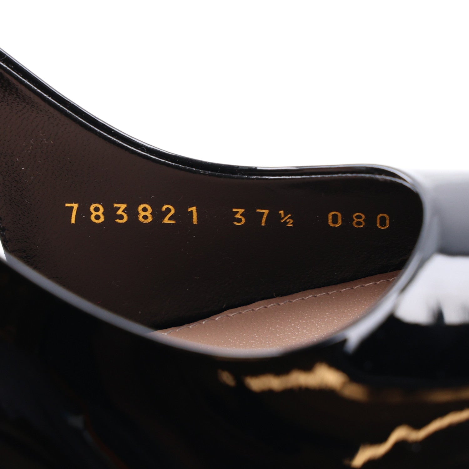 Gucci Vernice Crystal Nappa Charlotte Signoria Slingback Pumps 37.5 Black 9 of 9