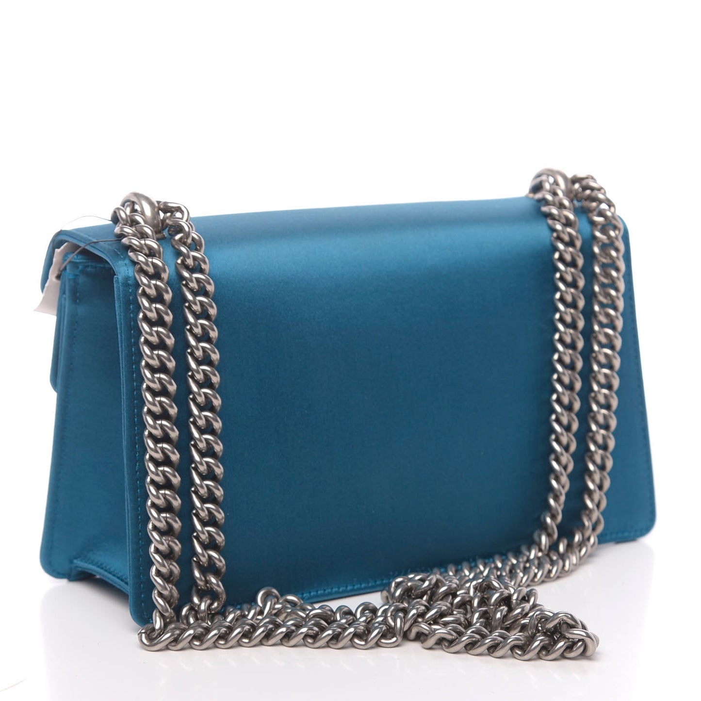 Satin Silk Crystal Small Dionysus Shoulder Bag Turchese Black Diamond