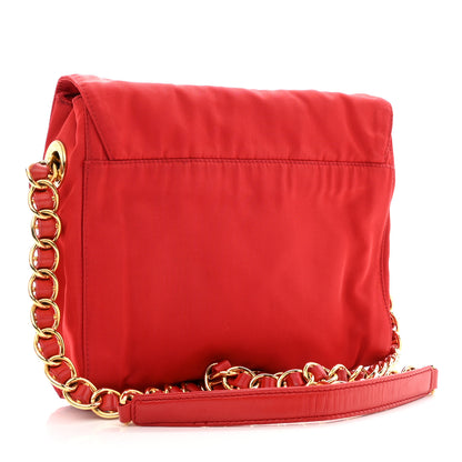 Prada Tessuto Nylon Chain Shoulder Bag Rosso 2 of 7