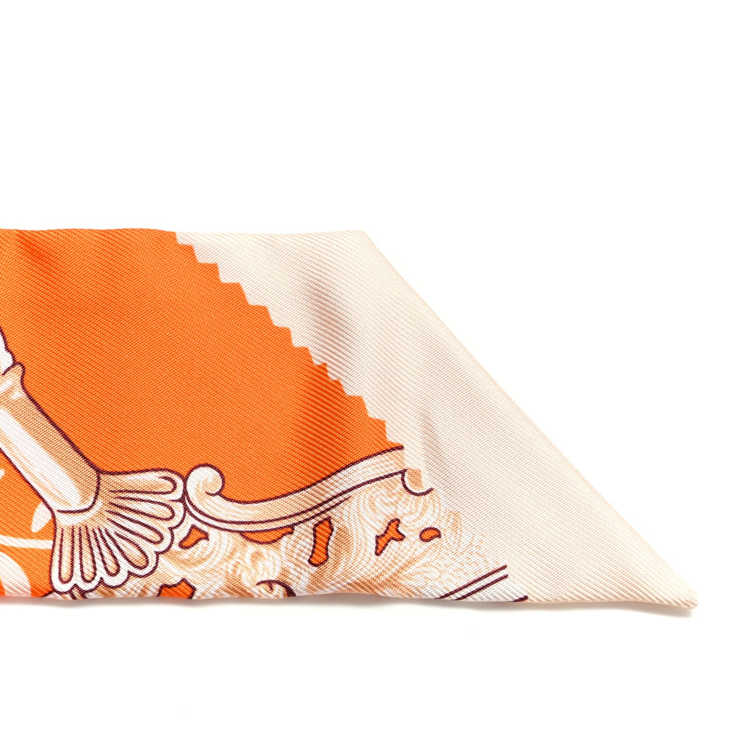 Silk Etriers Remix Twilly Orange Creme Beige