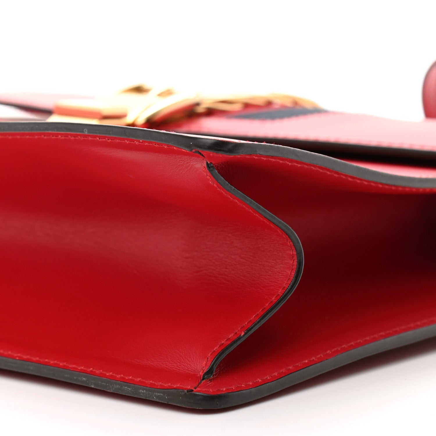 Gucci Calfskin Medium Sylvie Top Handle Bag Hibiscus Red 10 of 10