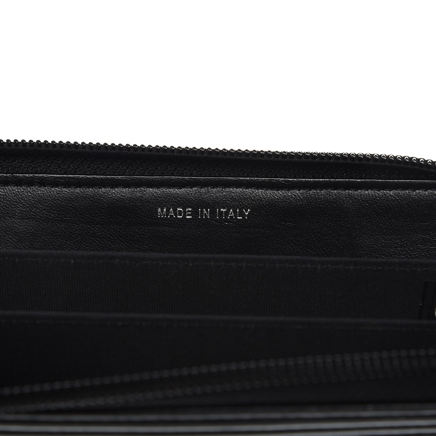 Lambskin Quilted Small Boy Zip Around Wallet Black
