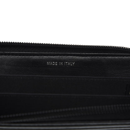 Chanel Lambskin Quilted Small Boy Zip Around Wallet Black 6 of 9