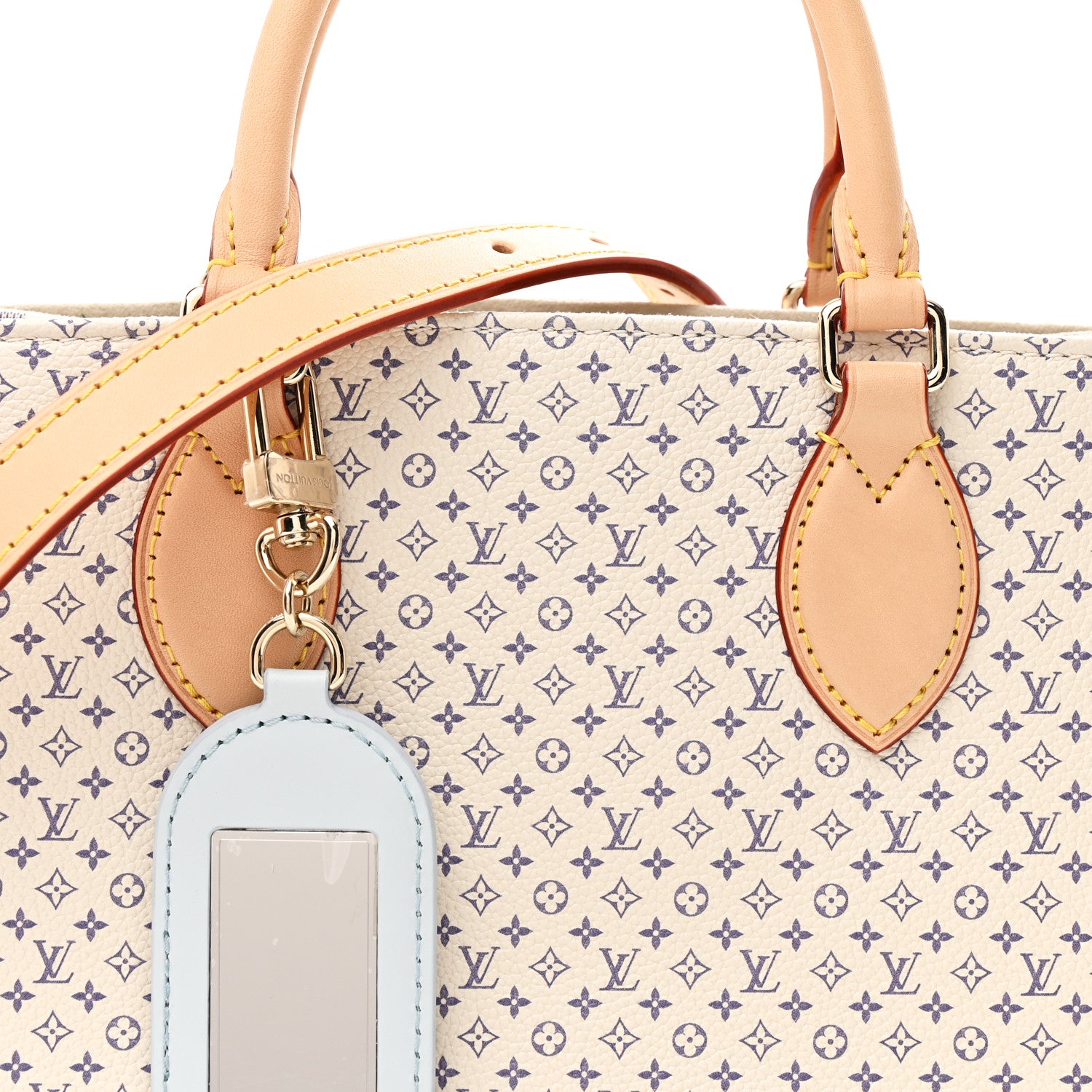 Louis Vuitton Monogram Damier Calfskin Romance Onthego PM Azure Blue Sand 6 of 8