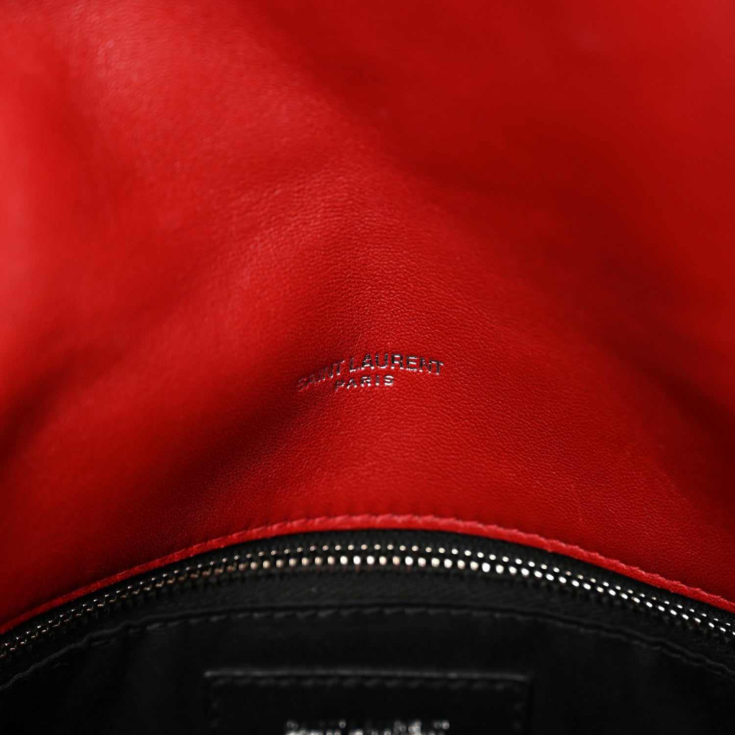 Saint Laurent Lambskin Quilted Small Loulou Puffer Monogram Chain Satchel Red 8 of 11