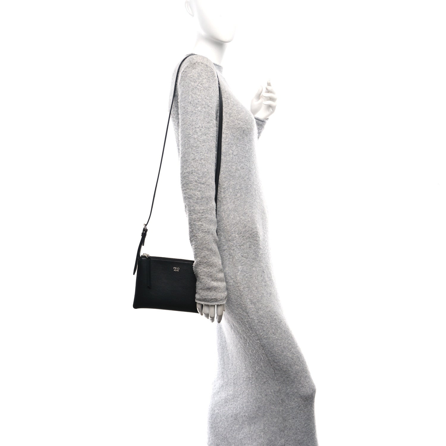 Fendi Vitello Mini Crossbody Pouch Black 2 of 11