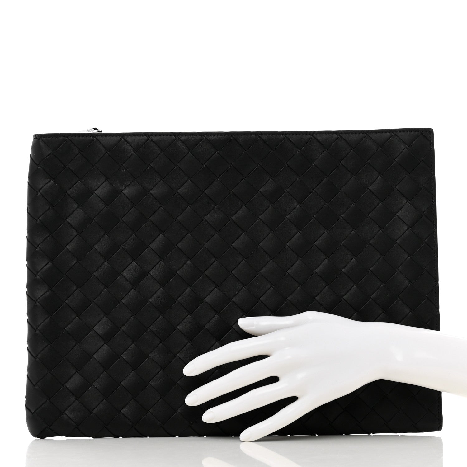 Bottega Veneta Nappa Intrecciato Flat Zip Pouch Black 2 of 6