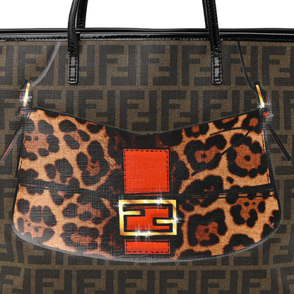 Fendi Zucca Spalmati Patent Baguette Print Medium Roll Tote Tobacco 8 of 12