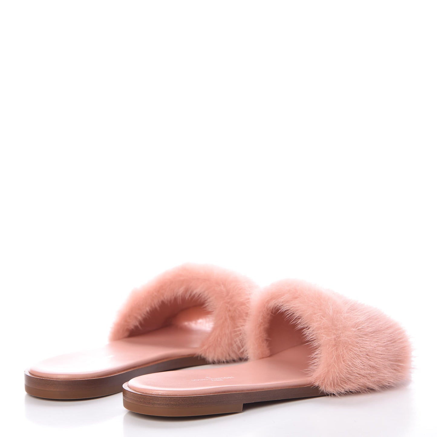 Mink Fur Lock It Flat Mule 37 Rose