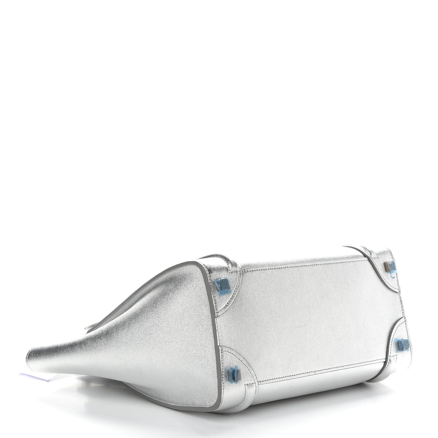 Celine Laminated Lambskin Micro Luggage Silver 4 of 19