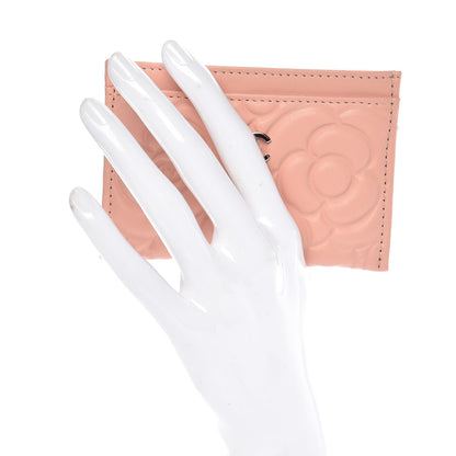 Chanel Goatskin Camellia Embossed Card Holder Light Pink 2 of 8