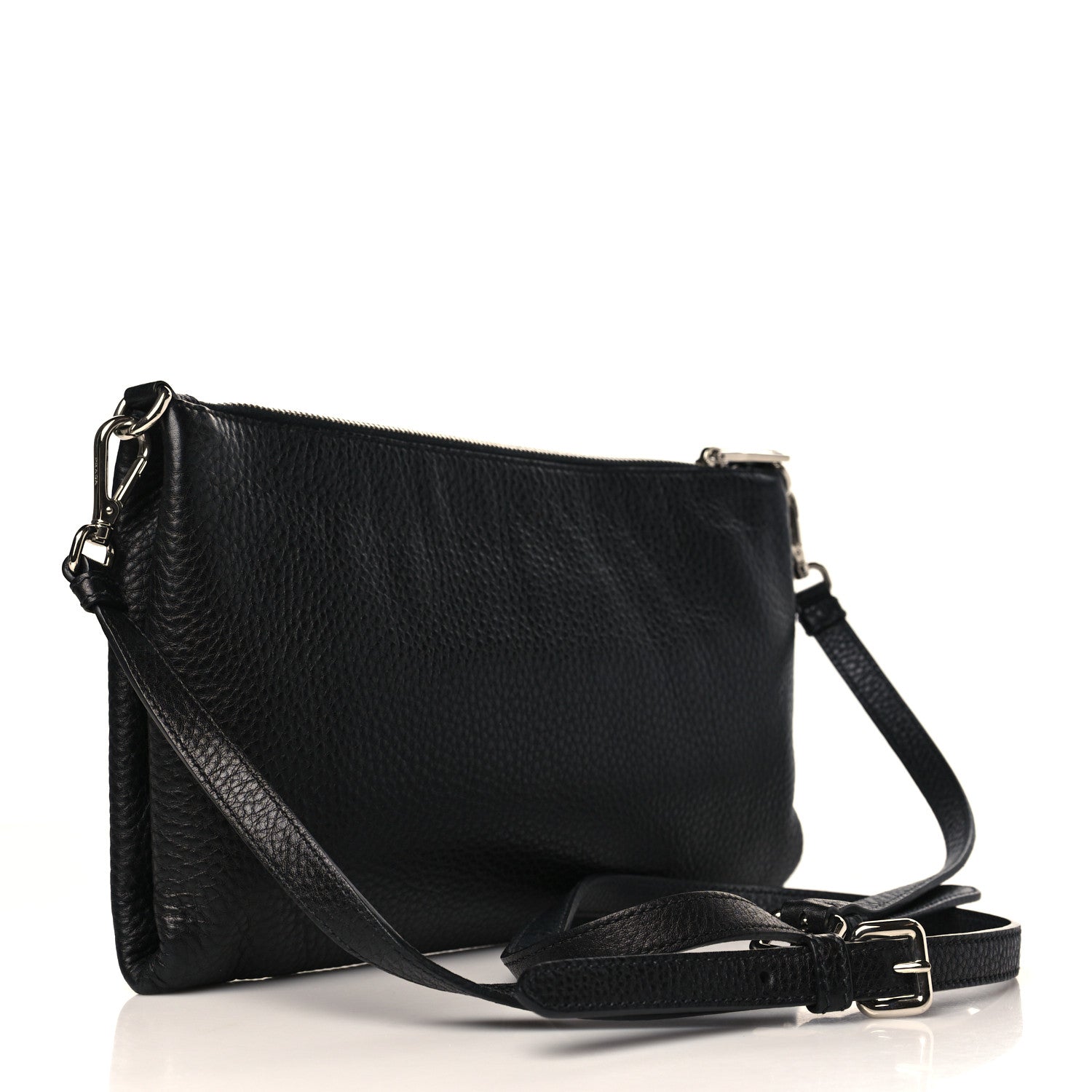 Prada Vitello Daino Crossbody Bag Black 2 of 7