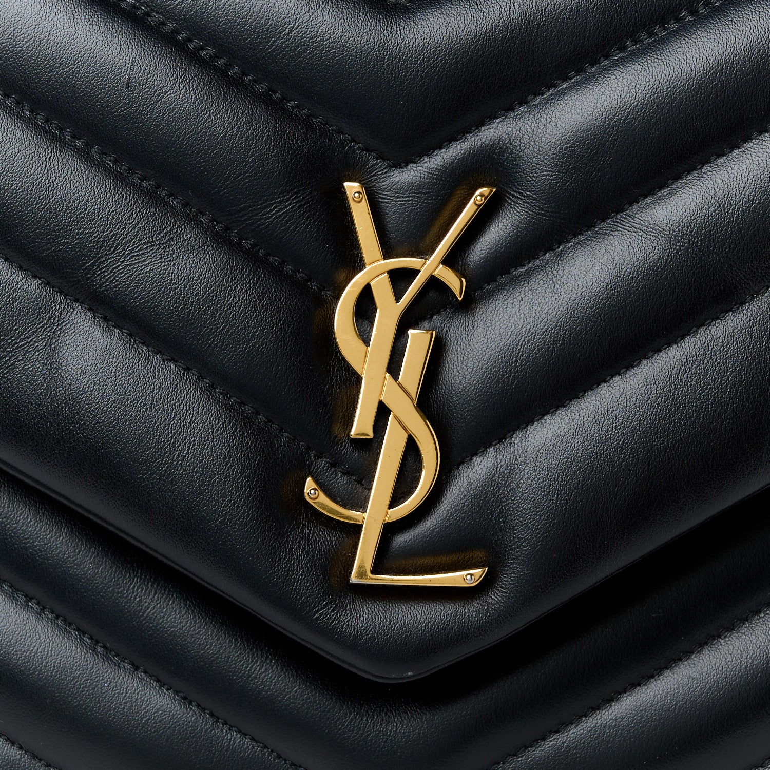 Saint Laurent Calfskin Y Quilted Monogram Medium Loulou Chain Satchel Black 9 of 11