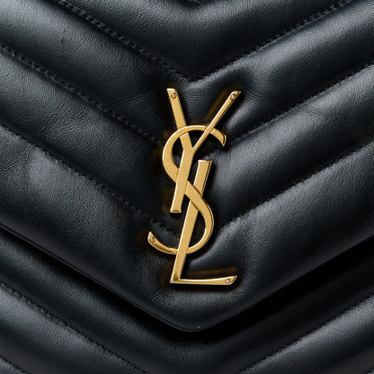 Saint Laurent Calfskin Y Quilted Monogram Medium Loulou Chain Satchel Black 9 of 11