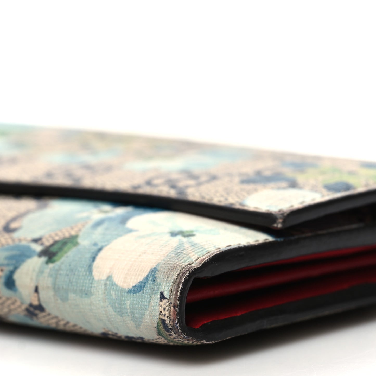 GG Supreme Monogram Blooms Continental Wallet Blue