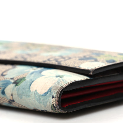 Gucci GG Supreme Monogram Blooms Continental Wallet Blue 10 of 12
