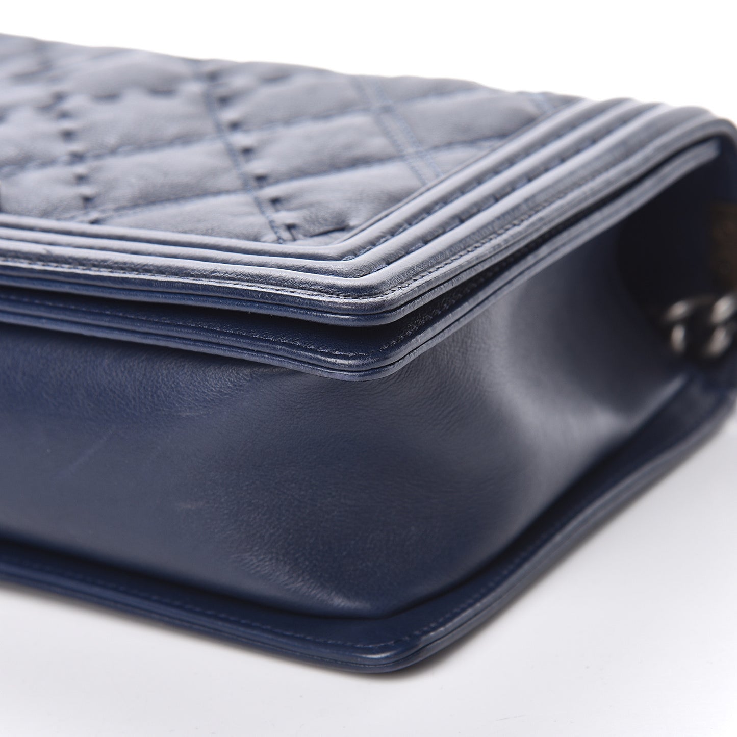 Calfskin Stitched New Medium Boy Flap Navy